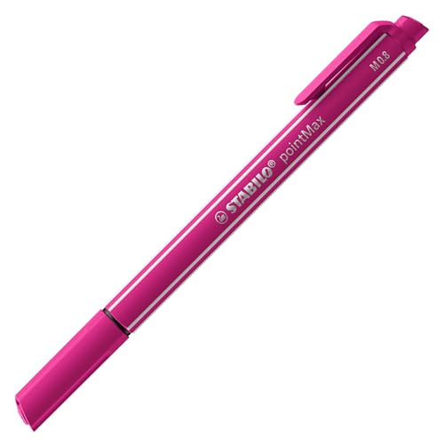 Image of STABILO Nylon Tip Writing Pen PointMax Wallet of 15 Assorted Colours, 488 /15-1-20, Multicolor | pointMax pen with hard nylon tip and bold 0.8 mm line for confident writing, journaling and colouring