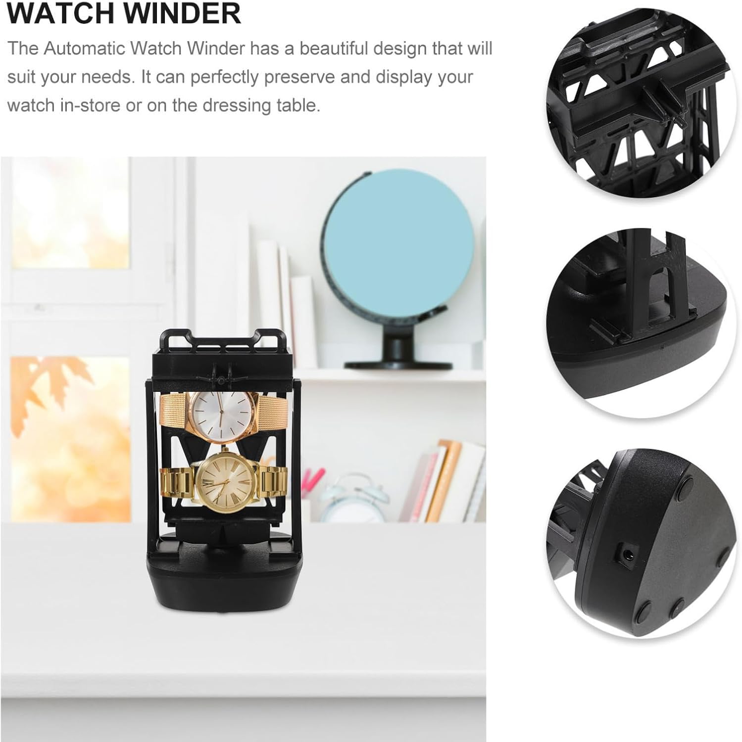 Home Use Automatic Watch Winder Device with USB Charging Quiet Winding Mechanism Durable Compatibility for Mechanical Watches present for Watch