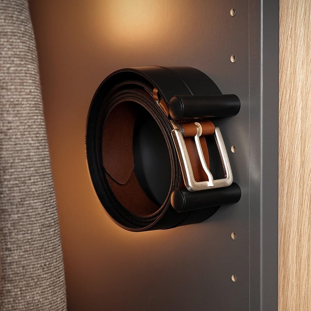 Ranger et organiser les ceintures avec ease-c en noir; Compartiment pour ceintures dans l'armoire; Porte-ceintures et porte-cravates; Système de rangement pour l'armoire; Organiseur pour IKEA Pax