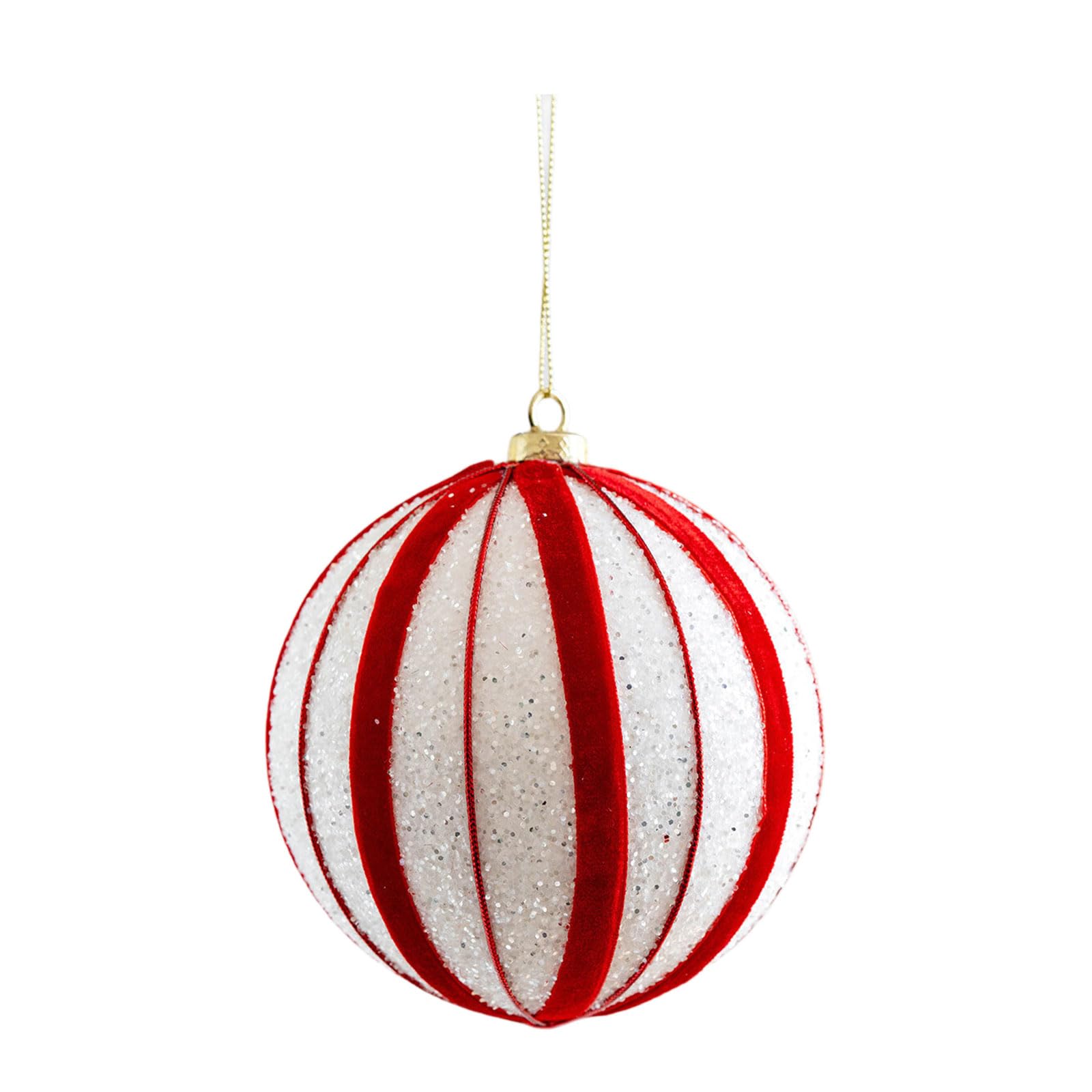 carotoe Red and White Christmas Foam Ball Shatterproof Decorative Holiday Decoration for Indoor Outdoor Use Red White Foam Christmas Ball
