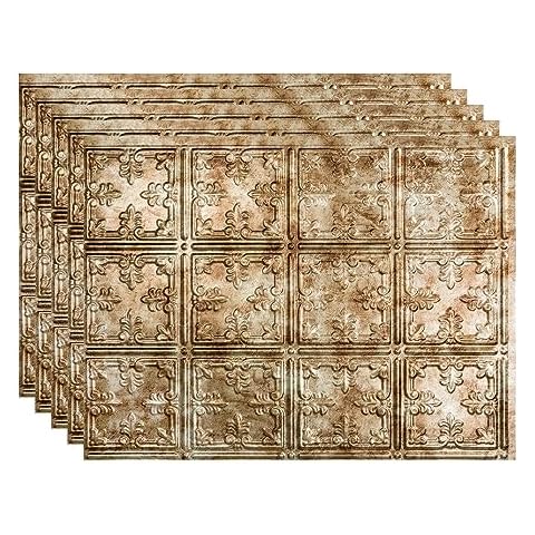 FASÄDE Traditional Style/Pattern 10 Decorative Vinyl 18in x 24in Backsplash Panel in Bermuda Bronze (5 Pack) Cover