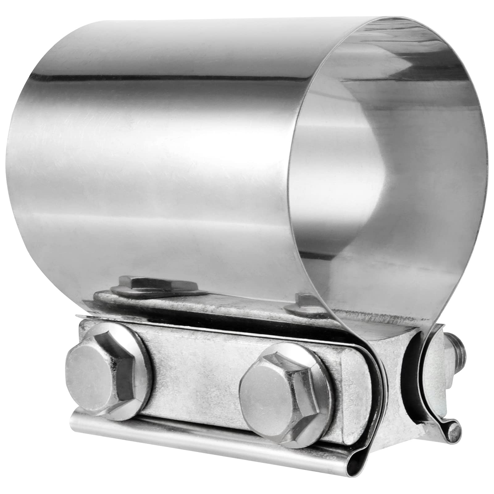 4PCS 2.5" Lap Joint Exhaust Band Clamps - Stainless Steel Muffler Couplers
