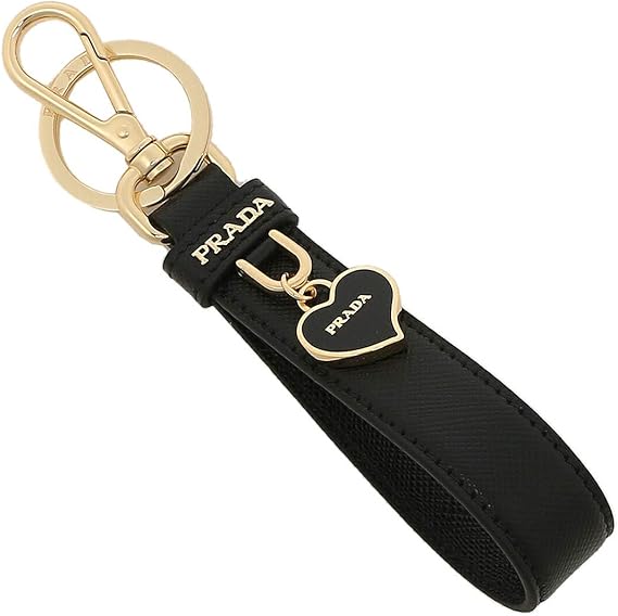 Amazon Co Jp プラダ キーリング キーホルダー サフィアーノ ハート ブラック レディース Prada 1pp143 053 F0002 並行輸入品 シューズ バッグ
