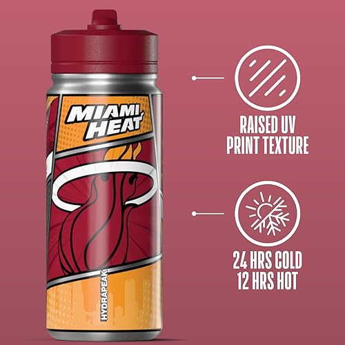 Miniatura 51 de Hydrapeak x NBA Los Angeles Lakers Botella de agua de 591 ml de acero inoxidable, botella deportiva con doble pared aislada con licencia oficial,