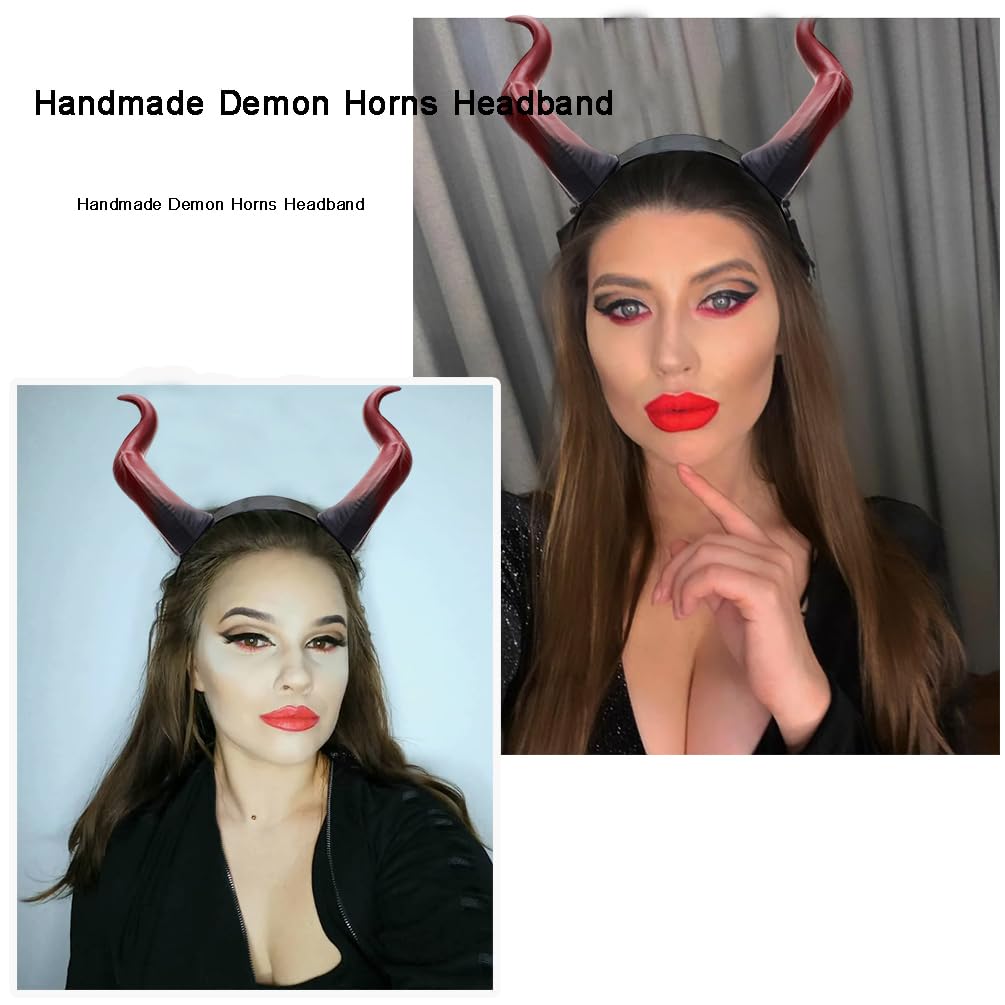 Evil Horns Headband Gothic Accessory Halloween Costume Prop Amazon.com: Furimuk Devil Horns Headband Black Cosplay Horn  main image 3