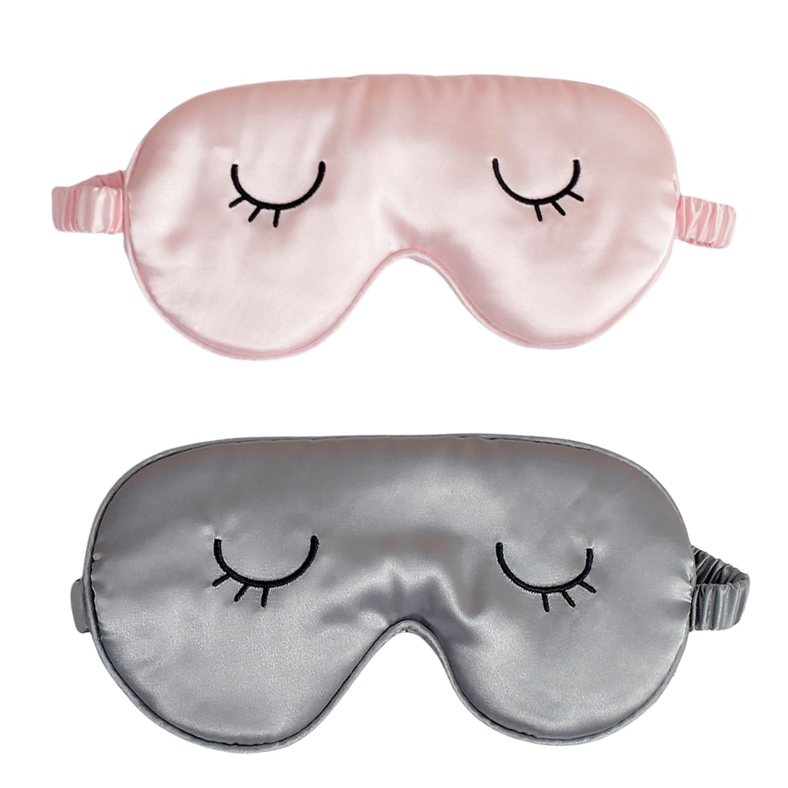 Antifaz Para Dormir Seda Suave,Antifaz Dormir Ajustable Y Cómodo,Para Descanso Nocturno Y Viajes,Máscara De Ojos antifaz Para Dormir,Sleep Mask Para Un Sueño Reparador(Gris+Rosa 2 Piezas)