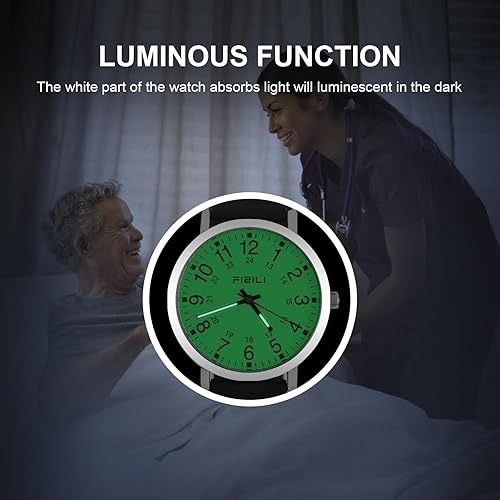 Miniatura 4 de FIZILI Reloj de enfermera impermeable para profesionales médicos, estudiantes, reloj médico transparente y fácil de leer para mujeres y hombres, 24