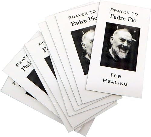 Westmon Works Tarjetas sagradas de San Pío a granel, estilo clásico vintage, oración del Padre Pío en la parte posterior, hechas en los Estados