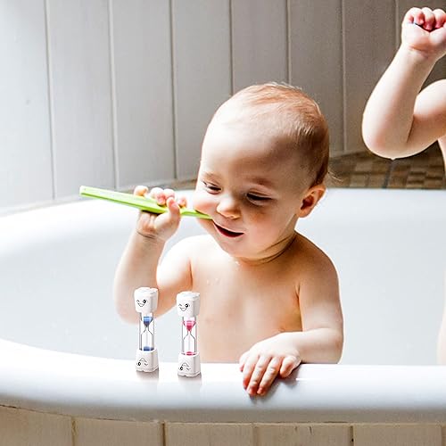 Miniatura 6 de Temporizador de cepillo de dientes de 4 piezas para niños, temporizador de arena de 3 minutos, patrón de sonrisa, cepillado de dientes, temporizador