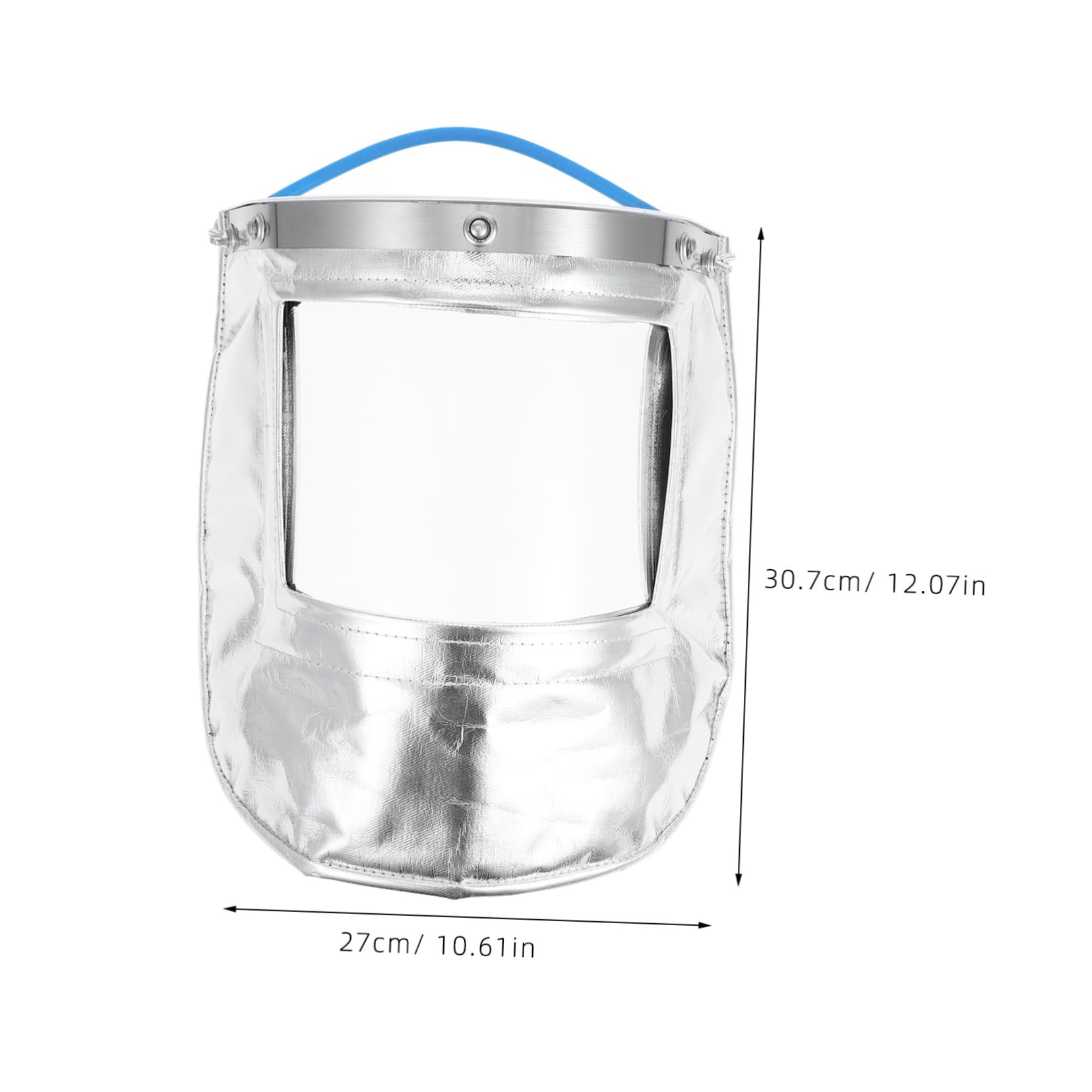 Transparenter Gesichtsschutz mit Aluminiumfolie für Hohe Temperaturen