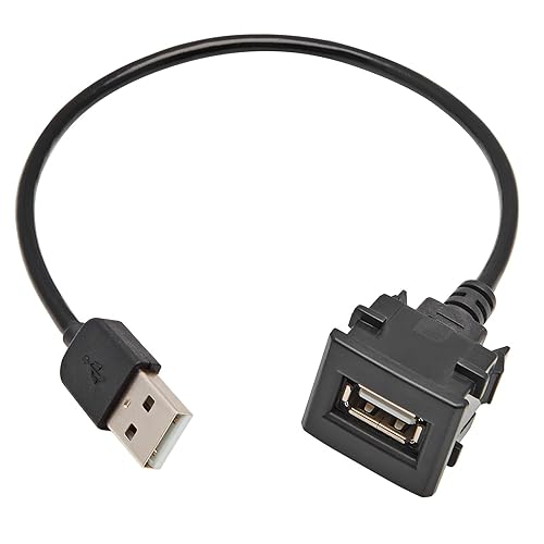 Anina Cargador de coche con puerto USB para Toyota, adaptador de enchufe de alimentación USB macho a hembra, cable de extensión de montaje empotrado