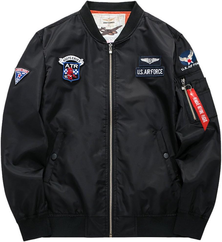 Men's Spring Autumn Lightweight Military Classic Bomber Air Force Flying Jacket Casual Coat