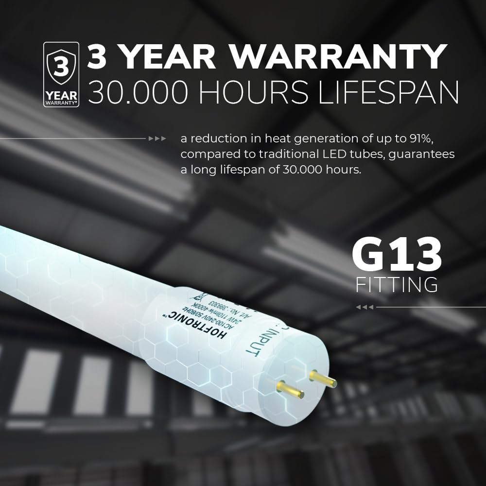 HOFTRONIC - 5er Set LED Röhre 120cm - 18 Watt 1980 Lumen (110lm/W) - T8 G13 - LED Leuchtstoffröhre Flimmerfrei - Neutralweiß 4000K Tube Röhrenlampe - Lebensdauer: 30.000 Stunden 3 Jahre Garantie