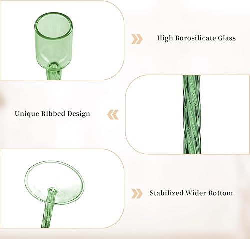 Miniatura 5 de Glasseam Portavelas de cristal verde juego de 4 portavelas alto para velas cónicas modernos portavelas decorativos para centro de mesa, boda,