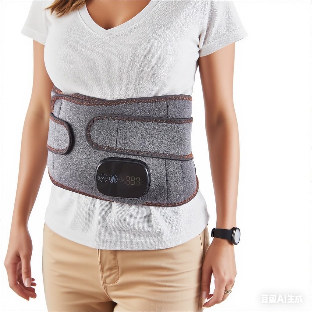 Lower Back Massager Waist Belt - Red Light Therapy, 3 Heating & Vibration Levels, Touchscreen Control, Adjustable Size, Multi-Use Heating Pad for Back/Stomach/Neck Pain Relief, Heated Back Brace - Image 7