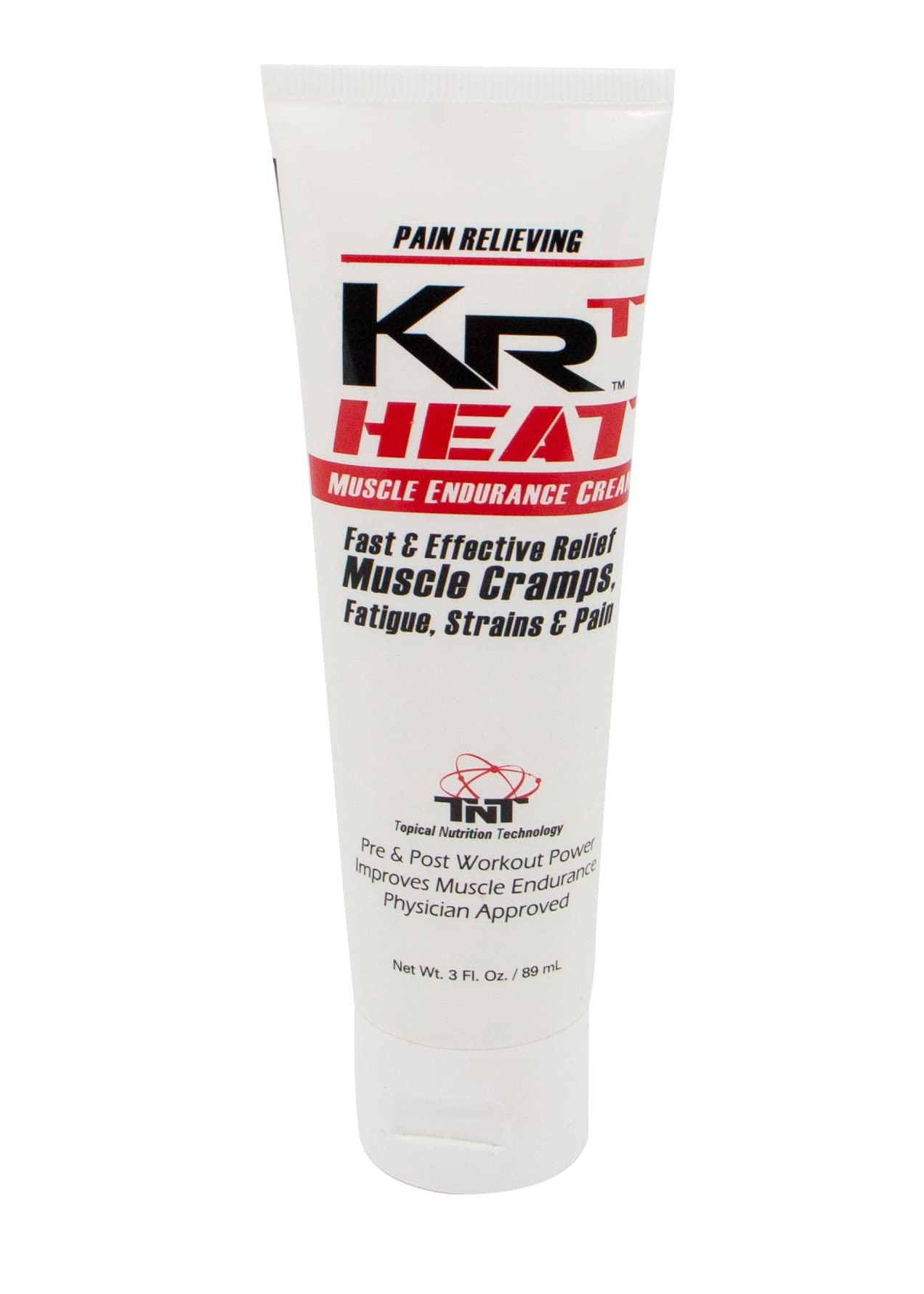 KRT Heat Muscle Cramp Relief and Endurance Cream - Fast and Effective Relief for Muscle Fatigue, Strains, and Cramp Pain, Pain Relief Cream, Muscle
