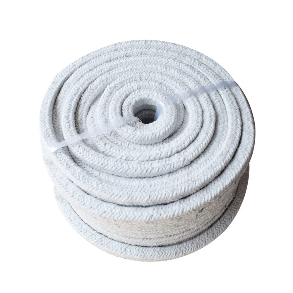 Ybaakziir One Color Ceramic Fiber Packing Rope Seal， Ceramic Fiber Rope Gasket, 6-16Mm, 10M For Stove Furnace Kiln Door(6 * 6Mm*10M)