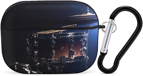 Estuche con estampado de percusión para Airpods Pro (21 generación) con llavero, funda protectora completa a prueba de golpes, funda rígida de