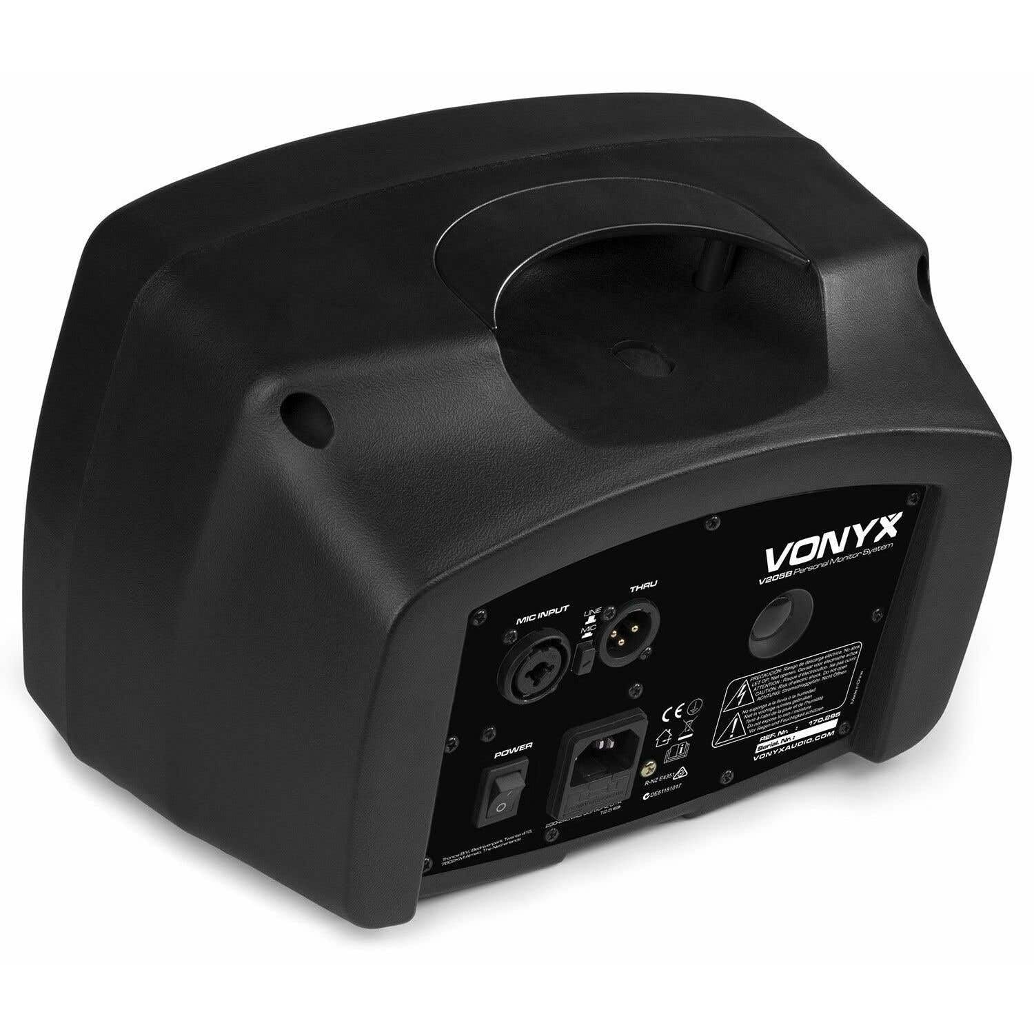 Vonyx V205B Monitorlautsprecher, aktiver Personal Monitor mit Bluetooth, USB, 80 Watt, Kleiner Abhörmonitor, Gitarrenverstärker, mini Monitor, Bühnenmonitor, für Gesang und Musik