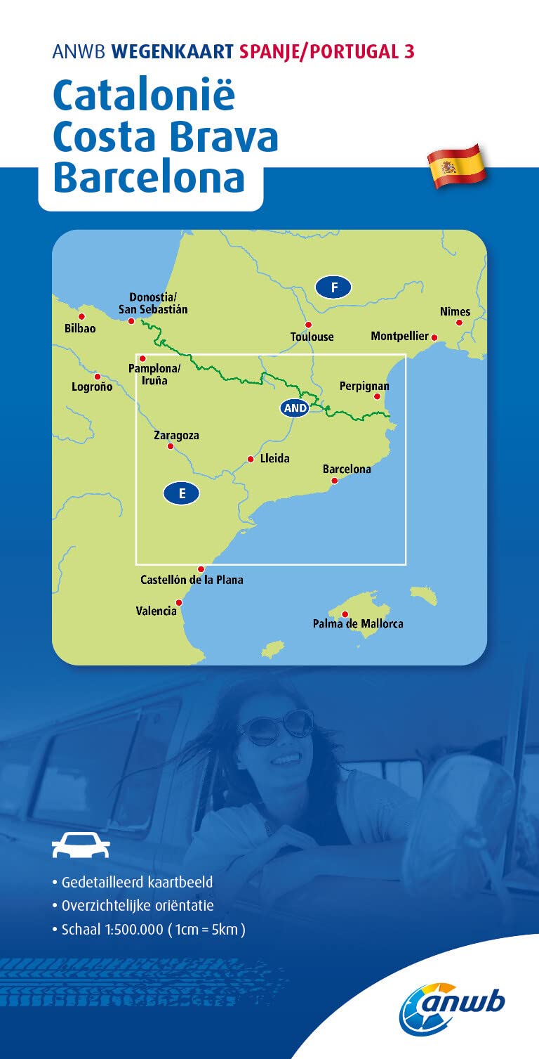 Catalonia, Costa Brava, Barcelona road map (3) (Wegenkaart)
