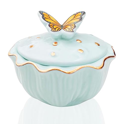 Honey Joy Dappen - Plato para monómero de mariposa monómero de cerámica para uñas acrílicas de porcelana líquida antivolatilización (HJ-NAPB062-azul)