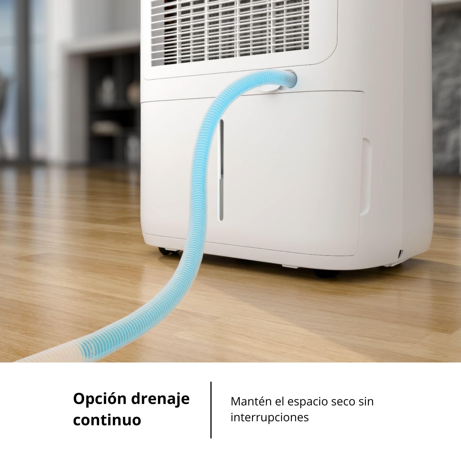 Osuszacz powietrza Corberó | CDG30 | Pojemność 30 l/dzień | Zbiornik 6,5 l | Ciągły drenaż | Automatyczne wyłączanie | ekologiczny czynnik chłodniczy R290 | Niskie zużycie energii | biały