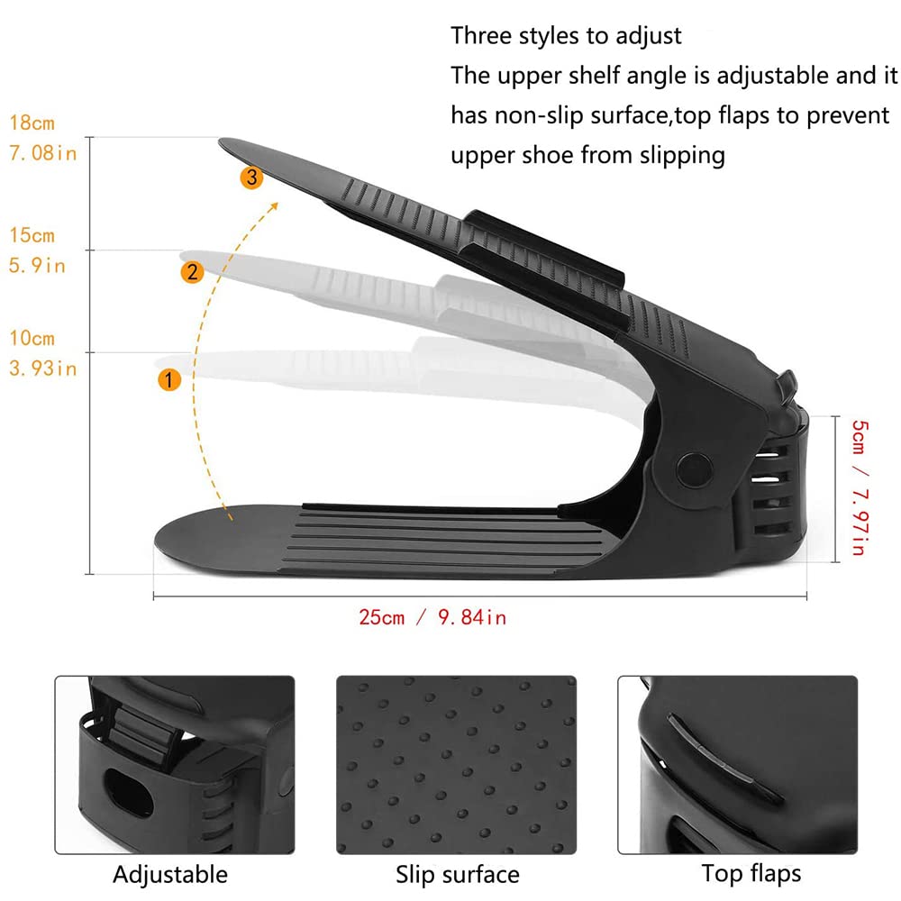 LANTUS Lot de 30 Support à Chaussures Réglables, Range Chaussures Gain de Place, Rangement Chaussure avec Fonction Antidérapante, Organiseur de Chaussures, Réglables à 3 Niveaux
