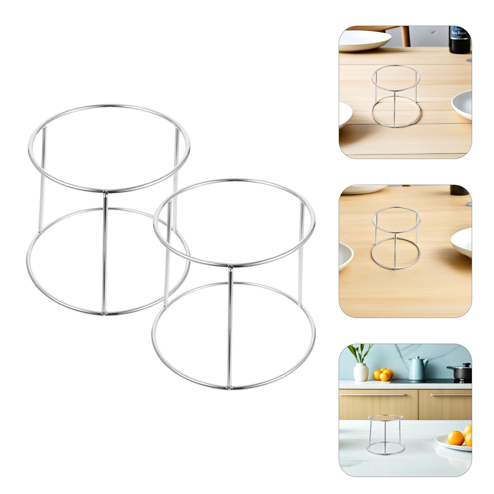 Recoge Pizza Accesorio Versátil en Acero Inoxidable de Doble Capa Bandeja para Soporte Paquete de 2 Piezas para Servir en Restaurante y Cocina