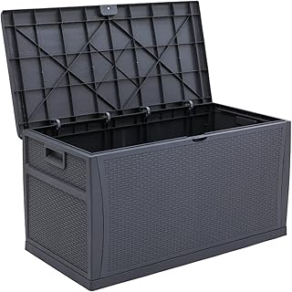 Incbruce Outdoor Storage Box 120 Gallon Patio Deck Box with Handles, Patio Storage Waterproof Deck Boxes Garden Resin Deck...