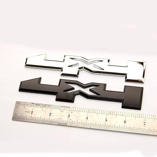 Miniatura 4 de 2X OEM 4 x 4 puerta emblema insignia 4x4 placa de identificación 3D GM Silverado Sierra 1500 2500Hd 3500Hd cromo