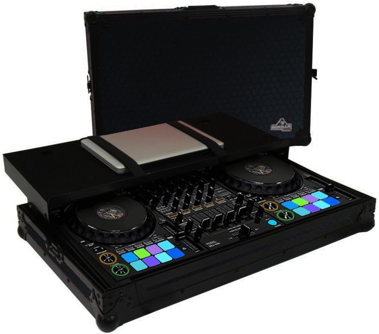 Gorilla Pioneer DDJ-1000 DJ Controller Flight Case Workstation with Laptop Shelf (Stealth Black HEX)
