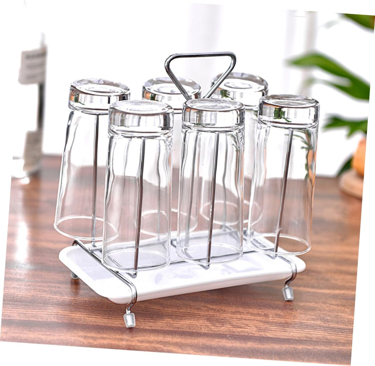 KOMBIUDA Cups Drying Rack Iron Cup Holder Organizer for Hanging Mugs and Glasses Fast Draining Shelf for Kitchen Countertop and Cabinet Storage Stylish Home Decor