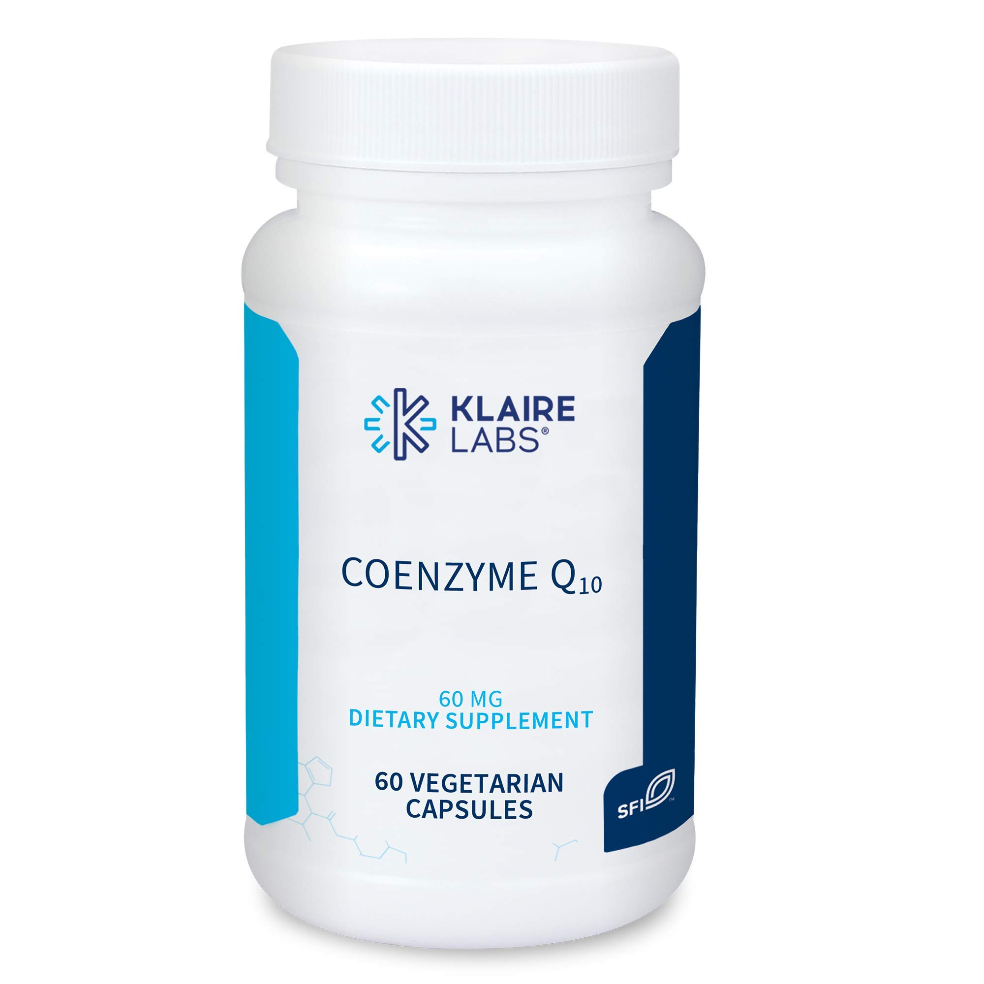Klaire LabsCoenzyme Q10-60 Milligrams CoQ10 as Ubiquinone, Hypoallergenic Formula for Cardiovascular & Cellular Energy Support (60 Vegetarian Capsules)