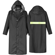 YRAETENM Raincoats for Adults Reusable Lightweight Waterproof Long Rain Ponchos High Visibility Reflective Work Rain Gear