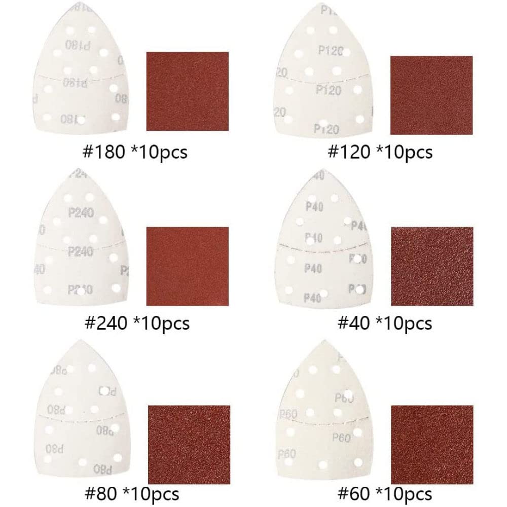 60 sztuk mysz szczegóły szlifierka papier ścierny wymienna podkładka do szlifierki do myszy, arkusze szlifierskie różne 40 60 80 100 120 150 grys, 60 sztuk