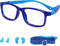 Óculos infantis, armação TR90 ultra flexível 180° inquebrável, ajuste leve e seguro para meninos e meninas (idades de 6 a 10 anos)