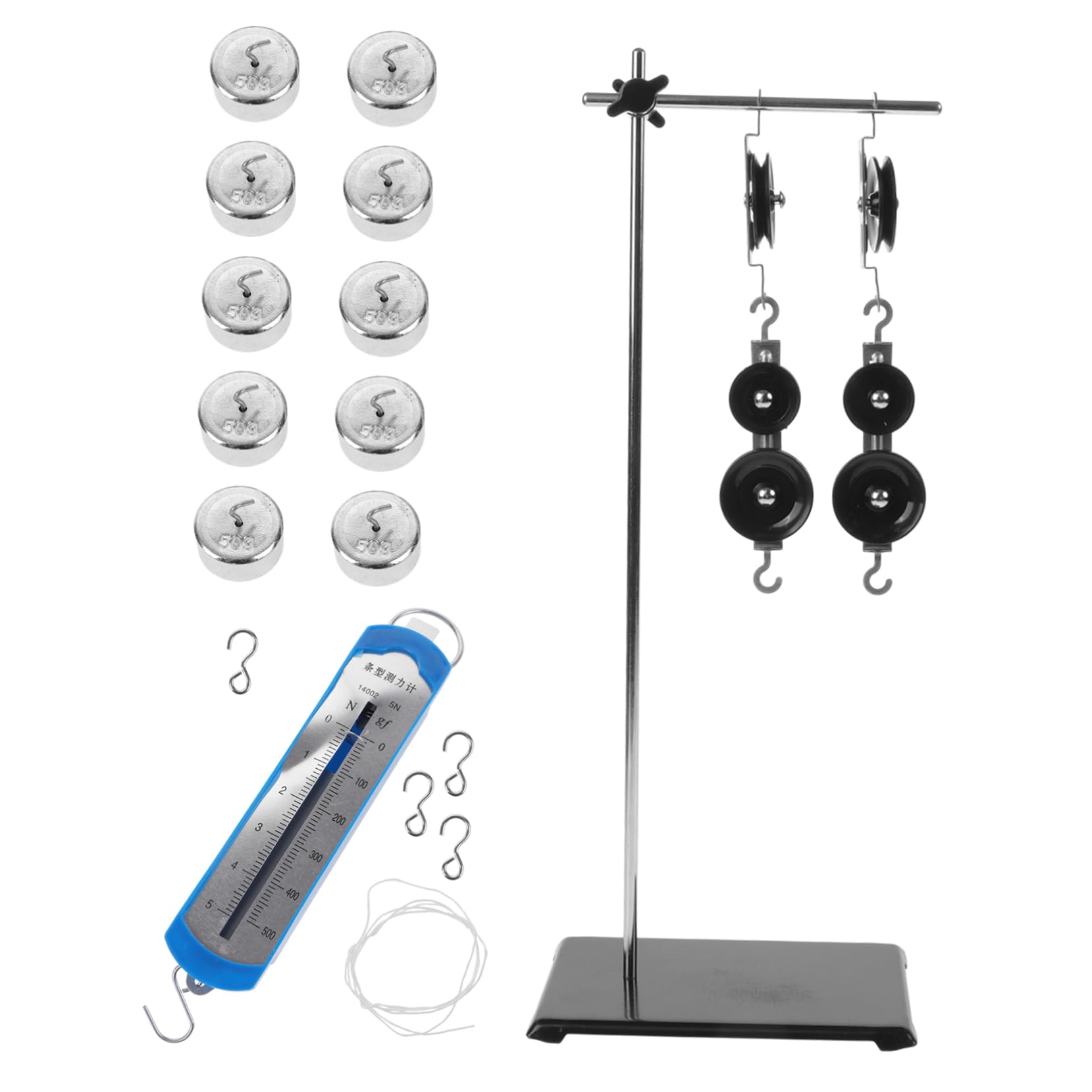 Cabilock Kit Esperimenti Scientifici Carrucole e Supporto in Ferro e Plastico per Laboratori di Fisica e Meccanica, Strumenti Didattici Multifunzionali per Studenti di Scuola Media