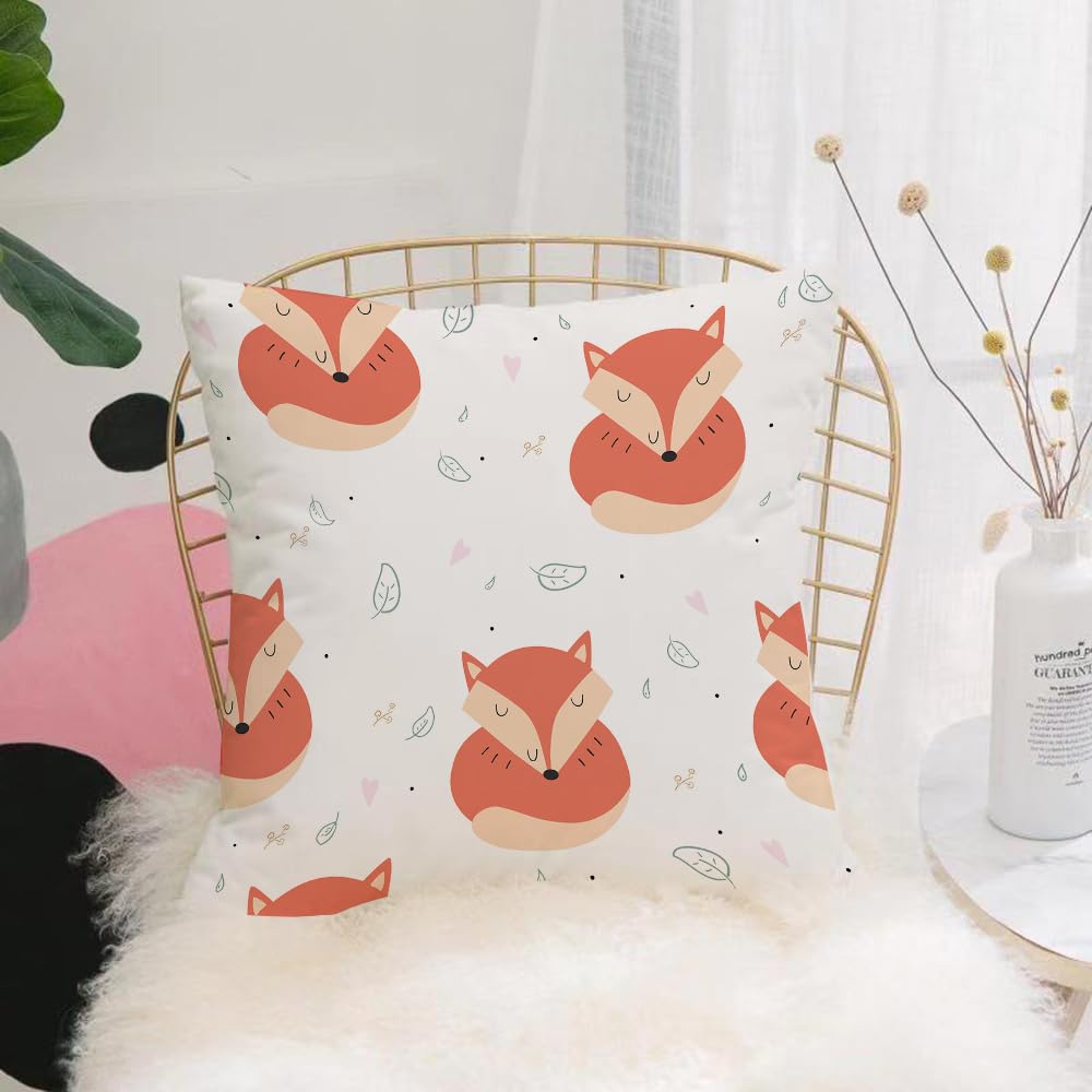 Hyosxw Lovely Seamless Pattern With Cute Foxes. Awe - A10 Cushion Cover,Throw Pillow Case Home Decorative For Living Room Bedroom Sofa Chair 18X18 Inch,Lovely Seamless Pattern With Cute Foxes. Awesome Background In Bright Colors In,Pillowcase 45X45cm