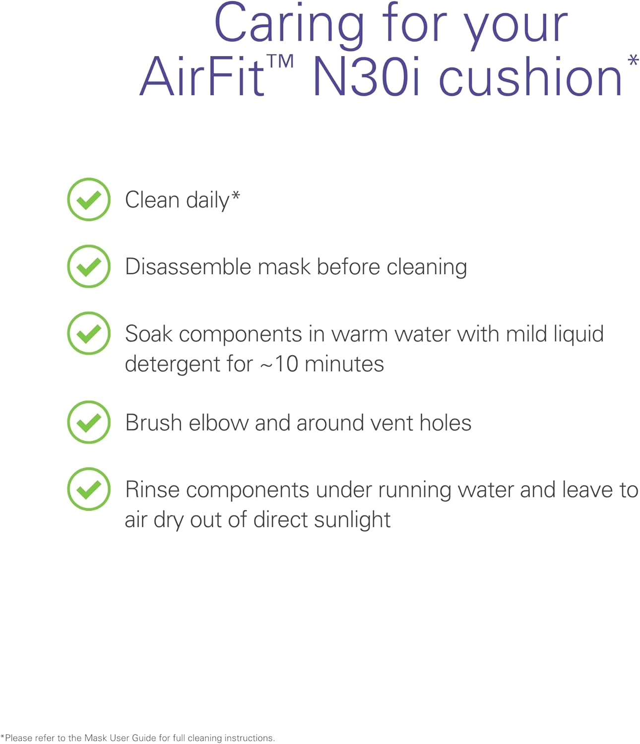 ResMed AirFit N30i Cushion - Nasal CPAP Mask Cushion Replacement - Soft Silicone - Quiet Venting - CPAP Supplies & Accessories - Wide