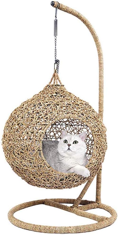 Pet Supplies Cat Boss Natural Cat Hanging Hammock Swing Bed Perch Cat Bed Pet Bed For Cat Resting Hanging Basket A Beds Furniture