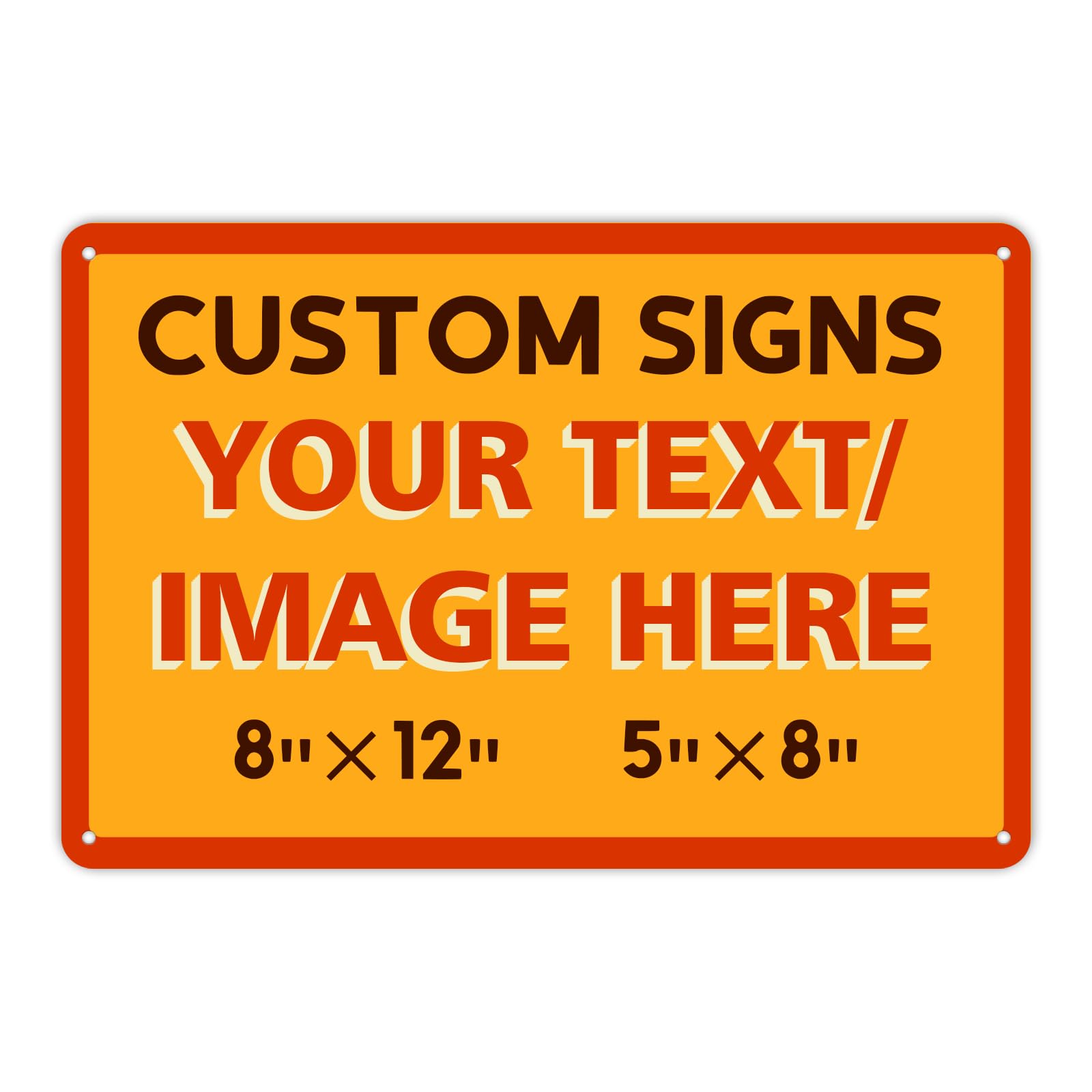 Custom Outdoor Metal Signs 5x8 Inches - Personalized Rust-Proof Entrance, Yard, Safety, Warning, Parking, and Decorative Signs