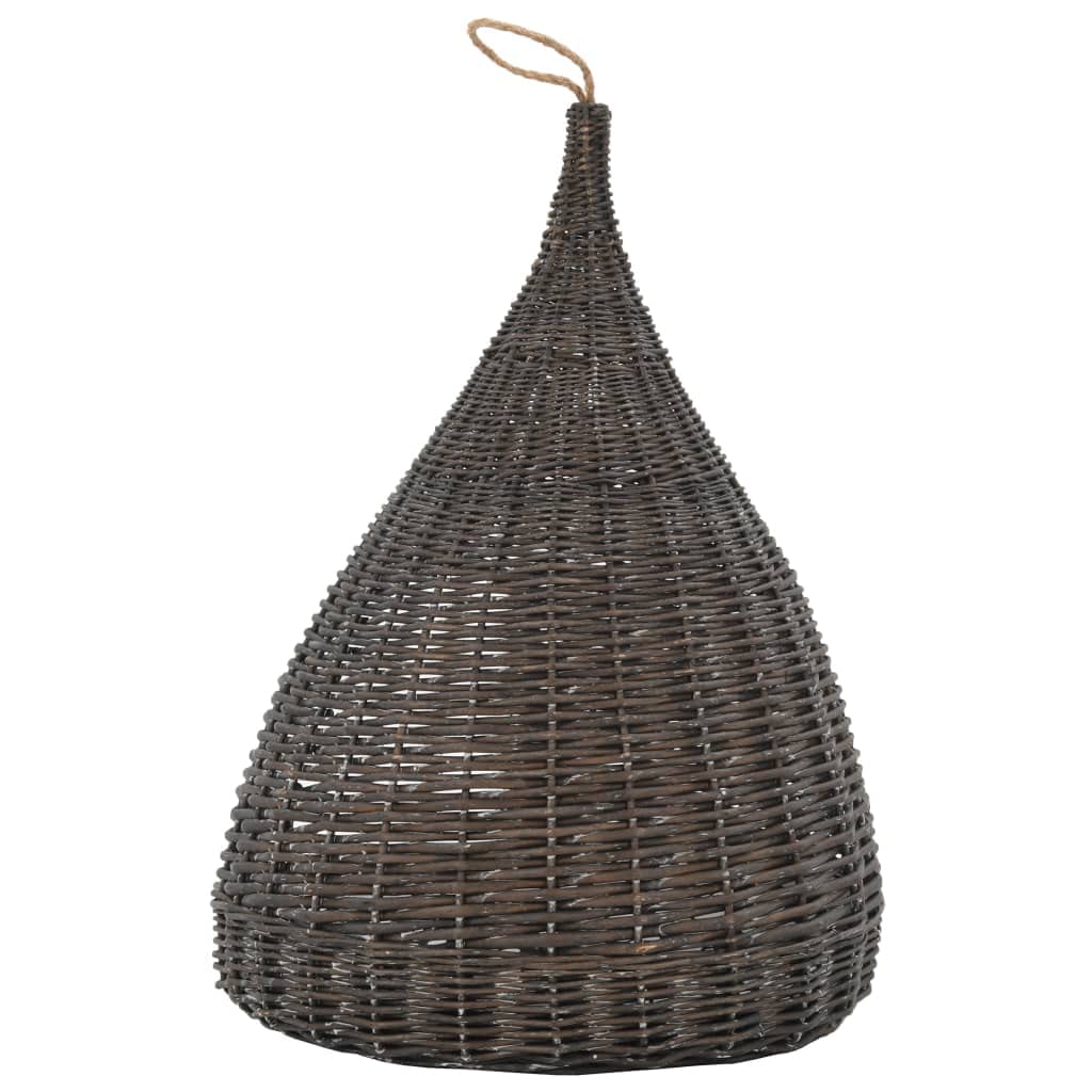 Cuccia per gatti in vimini naturale con cuscino, cuccia per gatti a forma di tipi, 40 x 60 cm, cestino in vimini da appendere per gattini e gatti piccoli, grigio