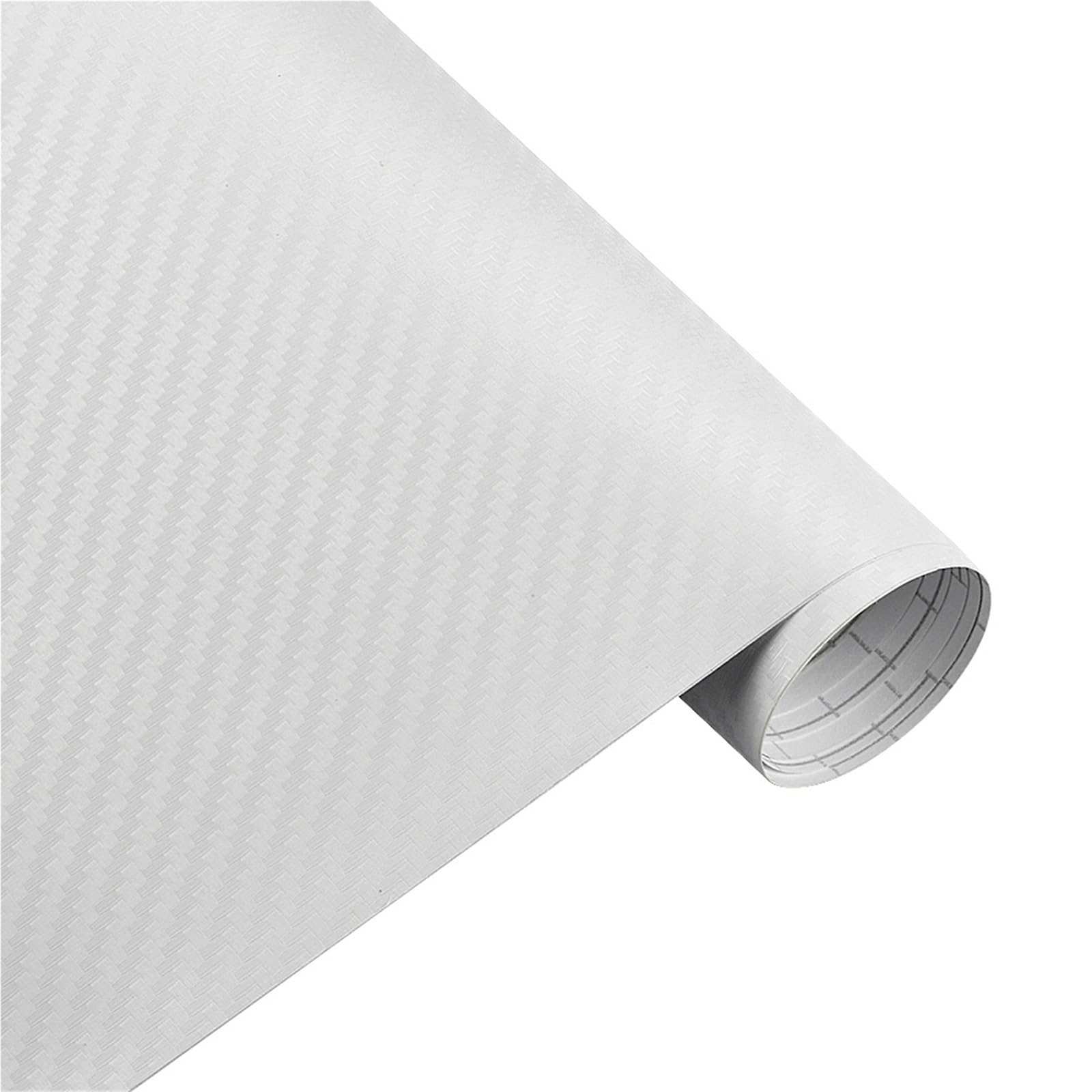 Auto Folie,Auto Folierung 50 cm breit 3D Kohle Faser Vinyl Film 3.0M Auto Aufkleber wasserdichte DIY Auto Fahrzeug Motorrad Auto Styling wrap Rolle Auto Styling(White,20m x 50cm)