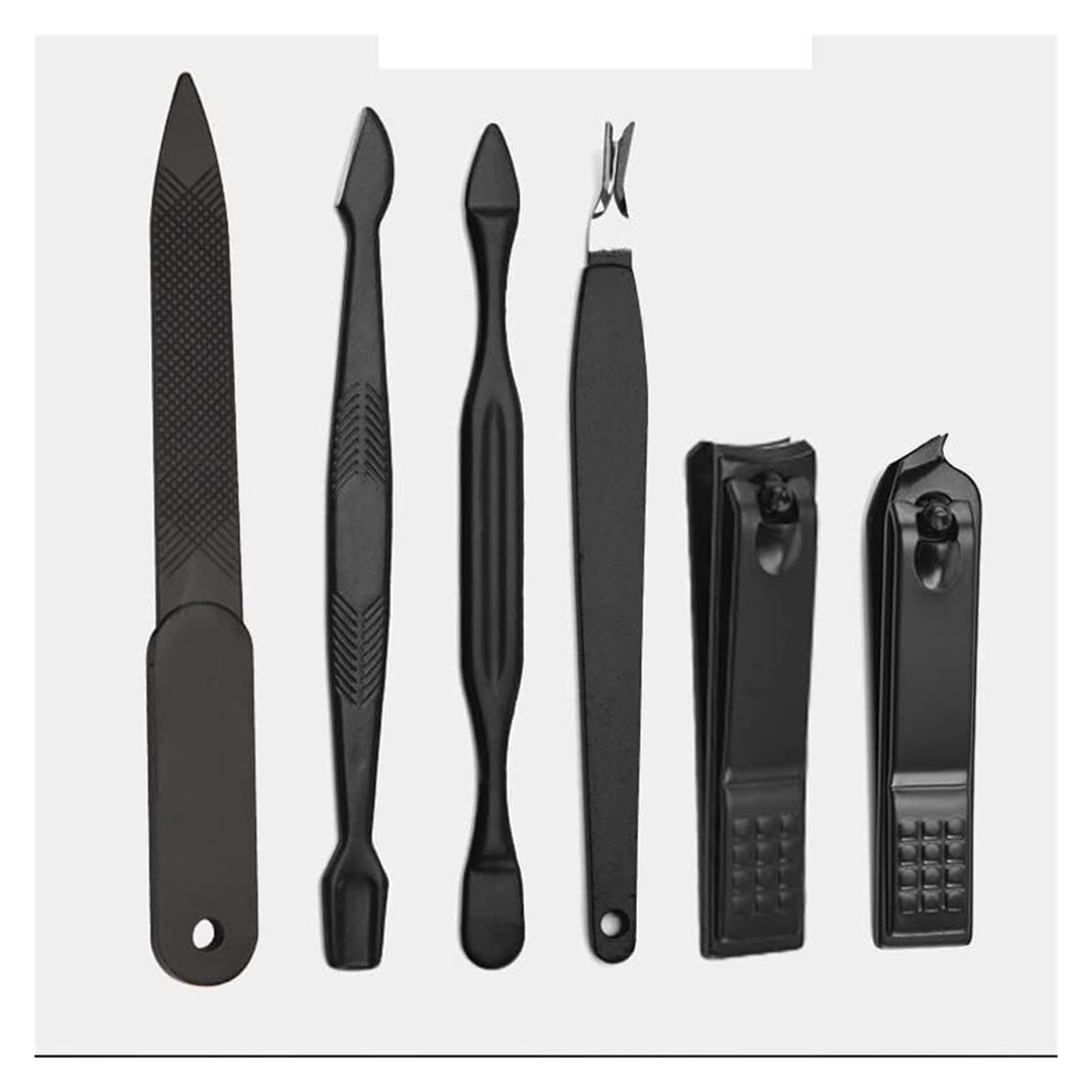 Set de manicura, cortaúñas Profesional, 16 Piezas, Bolsa Plegable, Lima de uñas (Negro)