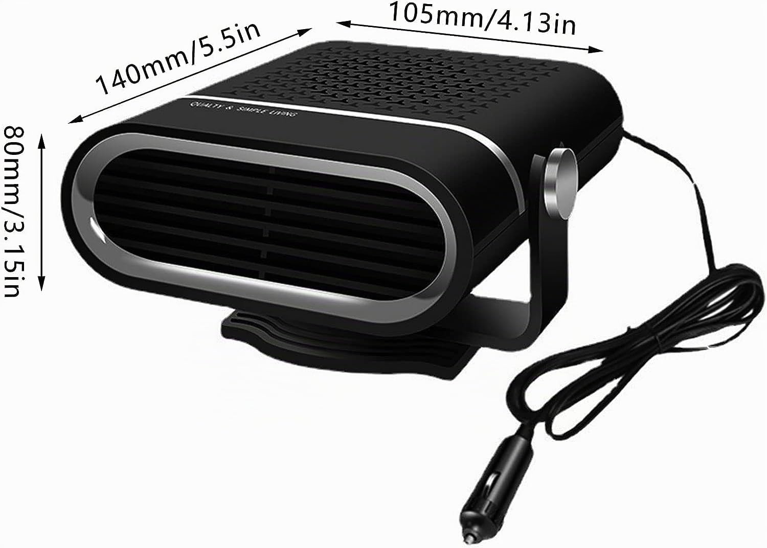 beseloa Chauffage de Voiture 12V 150W 2 en 1 - Portable - avec Base rotative à 360 ° - pour Pare-Brise de Voiture