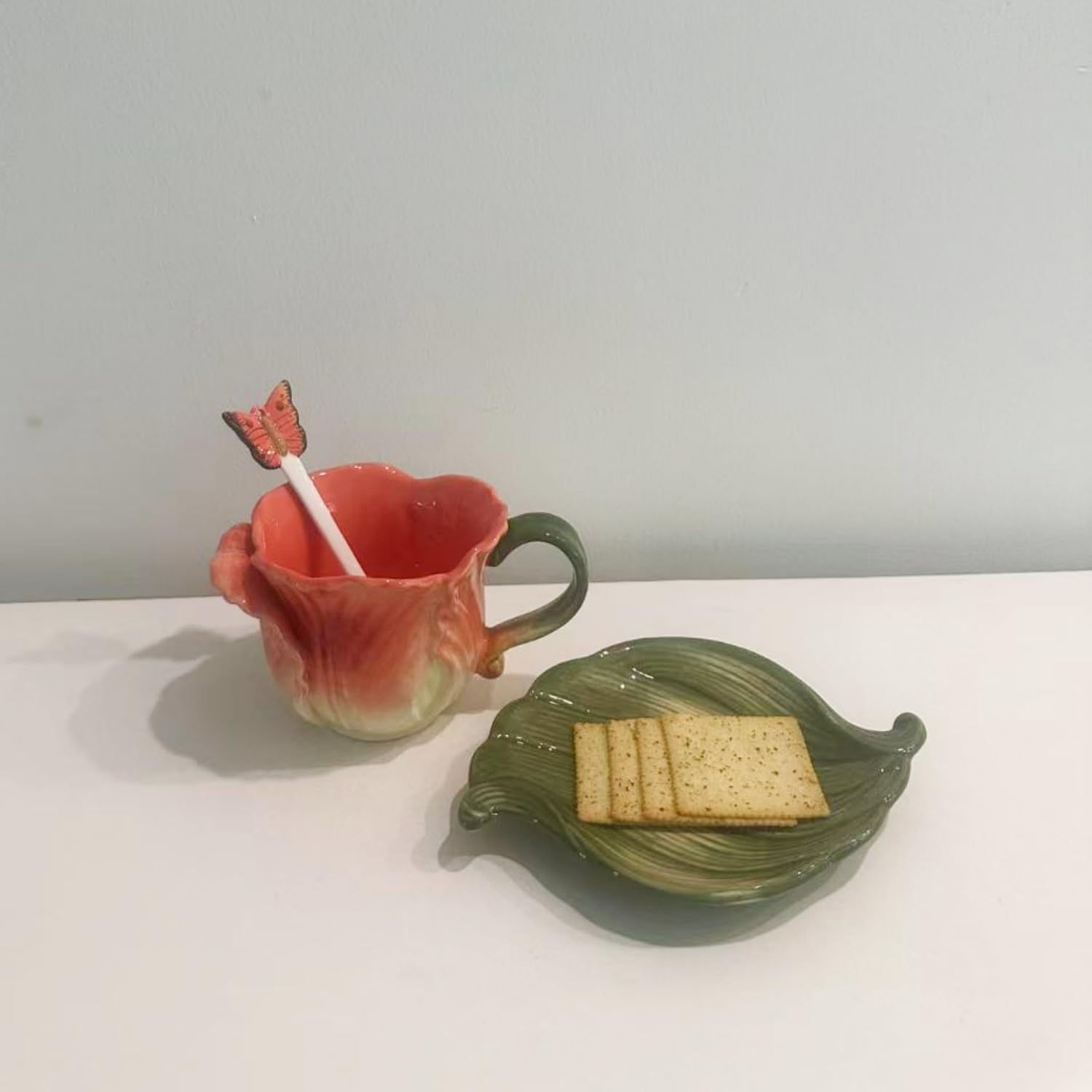 Amazon.com | Minigift Ceramic Tea Cup and Saucer Set ，6OZ 3D Hand