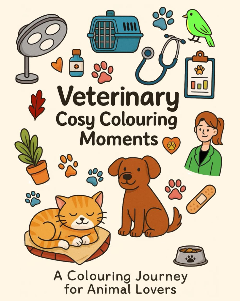 Veterinary Cosy Colouring Moments.: A Colouring Journey for Animal Lovers.