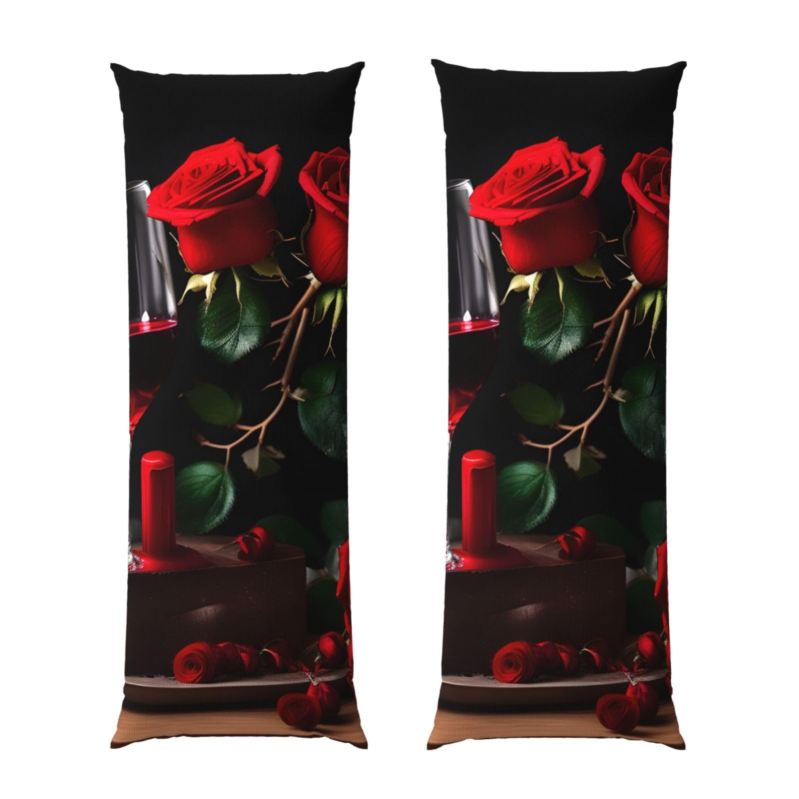 Housse de coussin de corps imprimé rose rouge crée un cocon esthétique dans votre chambre