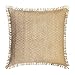 The HomeCentric Dekoracyjny Beżowy Poszewka, 60 x 60 cm Juta Poszewka na poduszkę, Poszewka na poduszkę z Koronka jutowa i marokański, Szewron Poszewka na poduszkę, Współczesny - Jute Classic