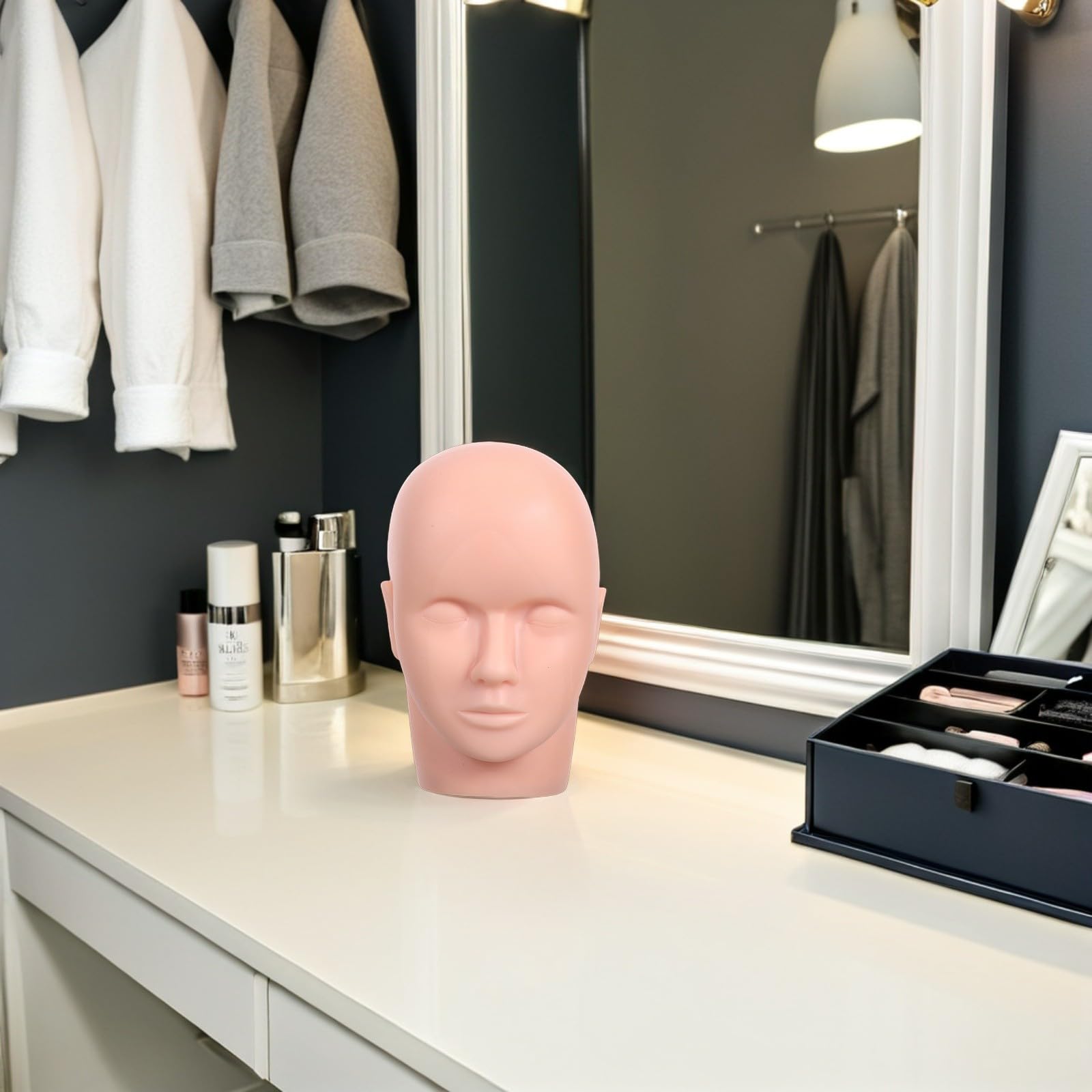 MAGICLULU 2 Stück Wimpernverlängerungspraxis Übungskopf aus Weichem Silikon mit Realistischem Augenprofil und Detaillierten Wimpern für Beauty Schulungen und Kosmetikerinnen